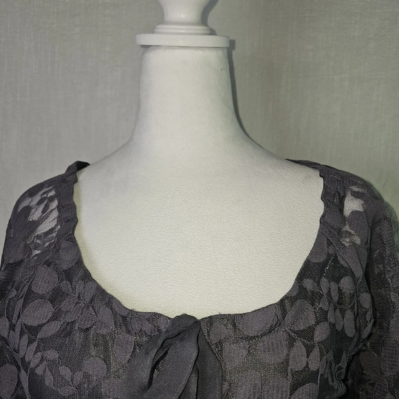 Garnet Hill Boheme Easy Gray Lace Dress SZ 4 Wedding Party Formal - Picture 2 of 12